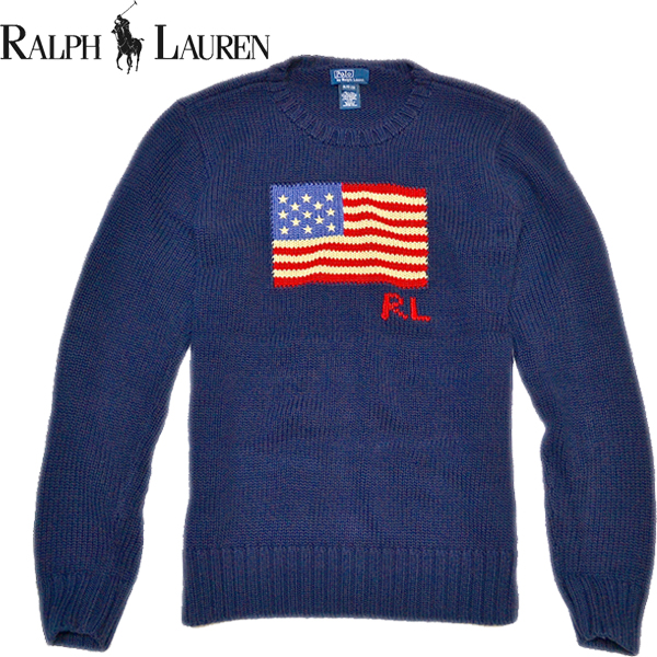 ラルフローレン星条旗柄アメリカ国旗ニットセーター画像＠古着屋カチカチ01