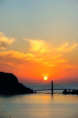 大明神橋の夕陽