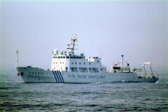 ５０７　海上保安庁の測量船を追跡してきた中国の海洋調査船＝３日午後３時ごろ、奄美大島の北西沖約３２０キロ（海上保安庁提供）