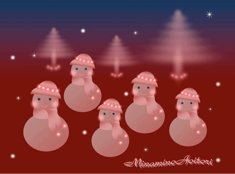 アニメ・雪だるまでメリークリスマス②（2枚）2013・12・7