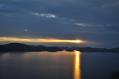 ドブロブニクへ向かう途中のアドリア海の日没