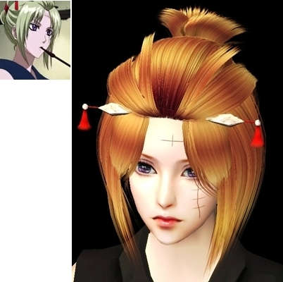 銀魂キャラの月詠さんみたいな髪型を配布します(Sims2)
